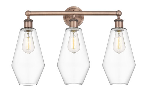 INNOVATIONS 616-3W-AC-G652-7 Cindyrella 3 25 inch Bath Vanity Light Antique Copper
