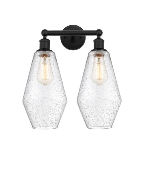 INNOVATIONS 616-2W-BK-G654-7 Cindyrella 2 16 inch Bath Vanity Light Matte Black