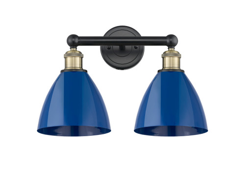 INNOVATIONS 616-2W-BAB-MBD-75-BL Edison 2 16.5 inch Bath Vanity Light Black Antique Brass