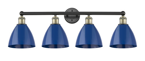 INNOVATIONS 616-4W-BAB-MBD-75-BL Edison 4 34.5 inch Bath Vanity Light Black Antique Brass
