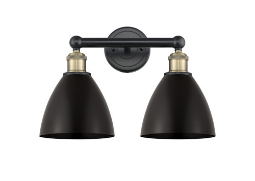 INNOVATIONS 616-2W-BAB-MBD-75-BK Edison 2 16.5 inch Bath Vanity Light Black Antique Brass