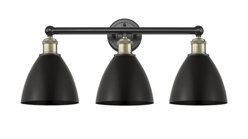 INNOVATIONS 616-3W-BAB-MBD-75-BK Edison 3 25.5 inch Bath Vanity Light Black Antique Brass