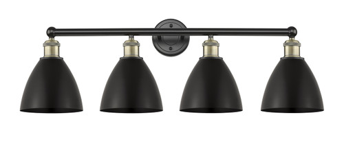 INNOVATIONS 616-4W-BAB-MBD-75-BK Edison 4 34.5 inch Bath Vanity Light Black Antique Brass