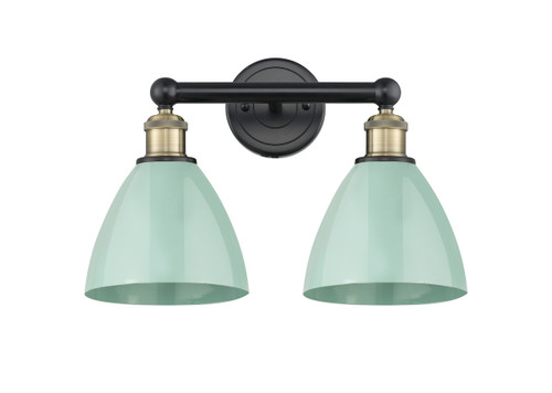 INNOVATIONS 616-2W-BAB-MBD-75-SF Edison 2 16.5 inch Bath Vanity Light Black Antique Brass