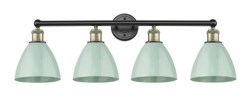 INNOVATIONS 616-4W-BAB-MBD-75-SF Edison 4 34.5 inch Bath Vanity Light Black Antique Brass