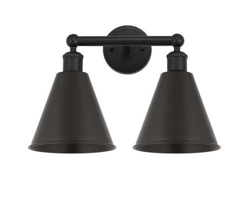 INNOVATIONS 616-2W-BK-MBC-8-BK Ballston Cone 2 17 inch Bath Vanity Light Matte Black