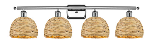 INNOVATIONS 516-4W-PC-RBD-8-NAT Woven Rattan 4 38 inch Bath Vanity Light Polished Chrome