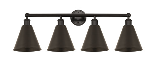 INNOVATIONS 616-4W-OB-MBC-8-OB Ballston Cone 4 35 inch Bath Vanity Light Oil Rubbed Bronze