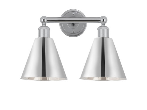 INNOVATIONS 616-2W-PC-MBC-8-PC Ballston Cone 2 17 inch Bath Vanity Light Polished Chrome