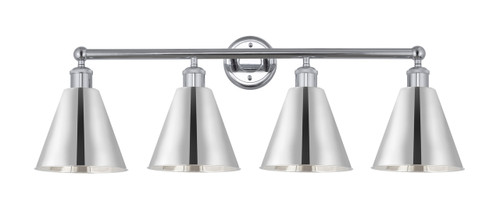 INNOVATIONS 616-4W-PC-MBC-8-PC Ballston Cone 4 35 inch Bath Vanity Light Polished Chrome