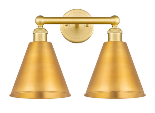 INNOVATIONS 616-2W-SG-MBC-8-SG Ballston Cone 2 17 inch Bath Vanity Light Satin Gold