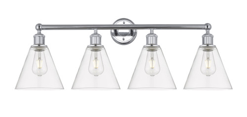 INNOVATIONS 616-4W-PC-GBC-82 Berkshire 4 35 inch Bath Vanity Light Polished Chrome