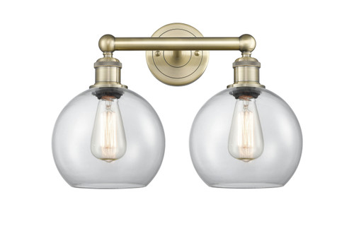 INNOVATIONS 616-2W-AB-G122-8 Athens 2 17 inch Bath Vanity Light Antique Brass