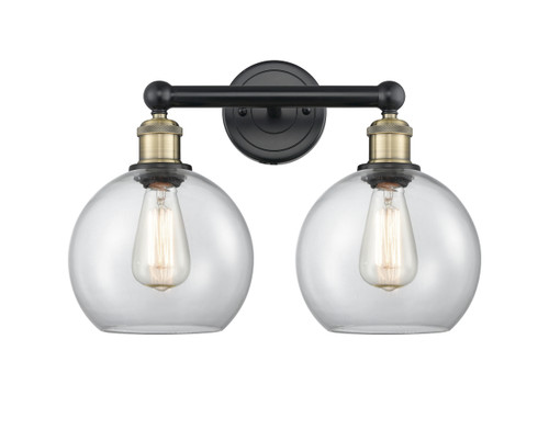 INNOVATIONS 616-2W-BAB-G122-8 Athens 2 17 inch Bath Vanity Light Black Antique Brass