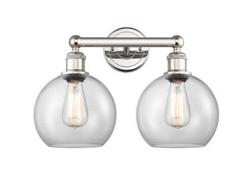 INNOVATIONS 616-2W-PN-G122-8 Athens 2 17 inch Bath Vanity Light Polished Nickel