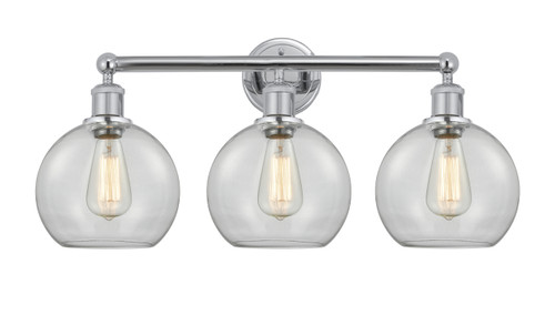 INNOVATIONS 616-3W-PC-G122-8 Athens 3 26 inch Bath Vanity Light Polished Chrome
