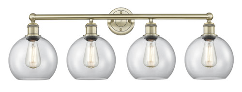 INNOVATIONS 616-4W-AB-G122-8 Athens 4 35 inch Bath Vanity Light Antique Brass
