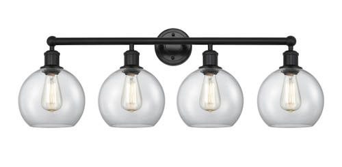 INNOVATIONS 616-4W-BK-G122-8 Athens 4 35 inch Bath Vanity Light Matte Black