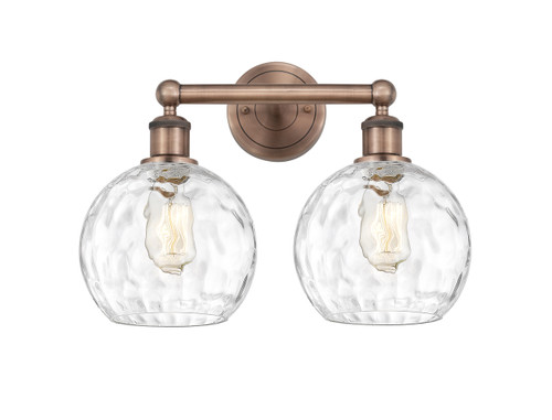 INNOVATIONS 616-2W-AC-G1215-8 Athens Water Glass 2 17 inch Bath Vanity Light Antique Copper