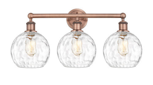 INNOVATIONS 616-3W-AC-G1215-8 Athens Water Glass 3 26 inch Bath Vanity Light Antique Copper