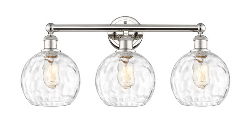 INNOVATIONS 616-3W-PN-G1215-8 Athens Water Glass 3 26 inch Bath Vanity Light Polished Nickel