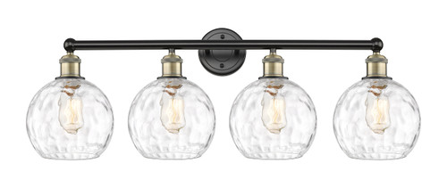 INNOVATIONS 616-4W-BAB-G1215-8 Athens Water Glass 4 35 inch Bath Vanity Light Black Antique Brass