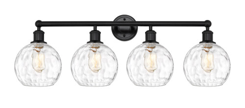 INNOVATIONS 616-4W-BK-G1215-8 Athens Water Glass 4 35 inch Bath Vanity Light Matte Black