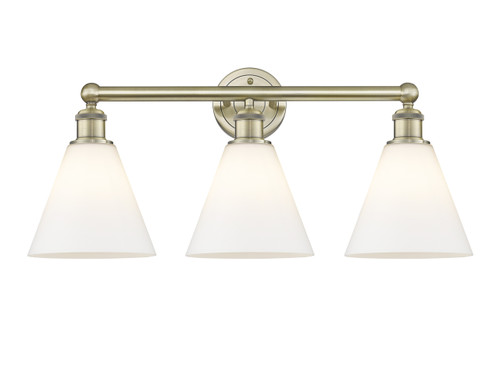 INNOVATIONS 616-3W-AB-GBC-81 Berkshire 3 26 inch Bath Vanity Light Antique Brass