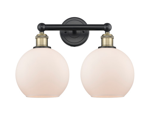 INNOVATIONS 616-2W-BAB-G121-8 Athens 2 17 inch Bath Vanity Light Black Antique Brass