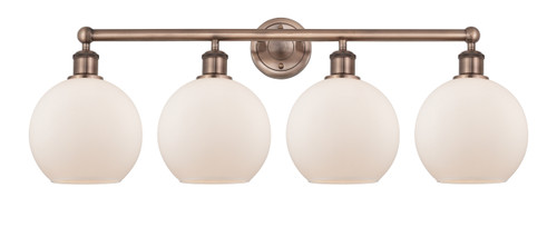 INNOVATIONS 616-4W-AC-G121-8 Athens 4 35 inch Bath Vanity Light Antique Copper