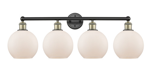INNOVATIONS 616-4W-BAB-G121-8 Athens 4 35 inch Bath Vanity Light Black Antique Brass