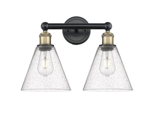INNOVATIONS 616-2W-BAB-GBC-84 Berkshire 2 17 inch Bath Vanity Light Black Antique Brass