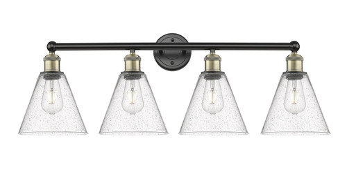 INNOVATIONS 616-4W-BAB-GBC-84 Berkshire 4 35 inch Bath Vanity Light Black Antique Brass