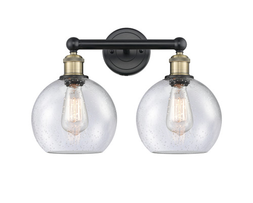 INNOVATIONS 616-2W-BAB-G124-8 Athens 2 17 inch Bath Vanity Light Black Antique Brass