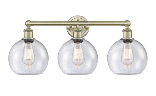 INNOVATIONS 616-3W-AB-G124-8 Athens 3 26 inch Bath Vanity Light Antique Brass