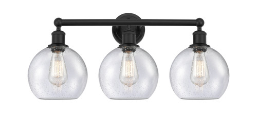 INNOVATIONS 616-3W-BK-G124-8 Athens 3 26 inch Bath Vanity Light Matte Black