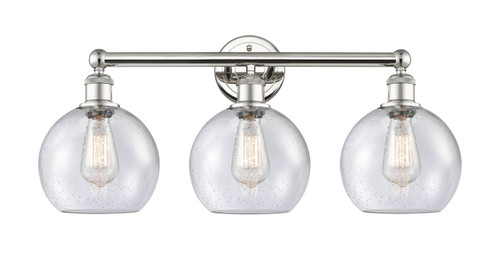 INNOVATIONS 616-3W-PN-G124-8 Athens 3 26 inch Bath Vanity Light Polished Nickel