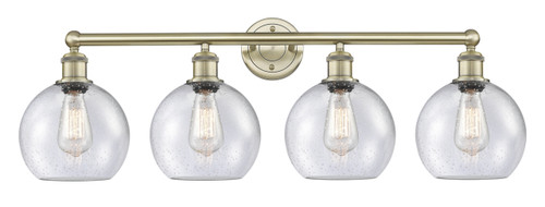 INNOVATIONS 616-4W-AB-G124-8 Athens 4 35 inch Bath Vanity Light Antique Brass