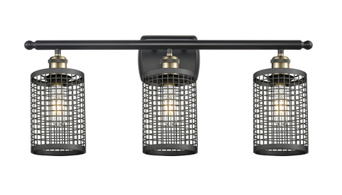 INNOVATIONS 516-3W-BAB-M18-BK Nestbrook 3 26 inch Bath Vanity Light Black Antique Brass