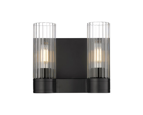 INNOVATIONS 429-2W-BK-G429-8CL Empire 2 10.5 inch Bath Vanity Light Matte Black