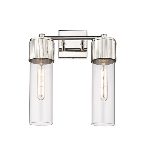 INNOVATIONS 428-2W-PN-G428-12CL Bolivar 2 14 inch Bath Vanity Light Polished Nickel