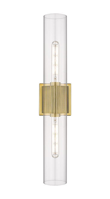 INNOVATIONS 428-2WL-BB-G428-12CL Bolivar 2 5 inch Bath Vanity Light Brushed Brass