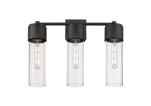 INNOVATIONS 428-3W-BK-G428-12CL Bolivar 3 20.5 inch Bath Vanity Light Matte Black