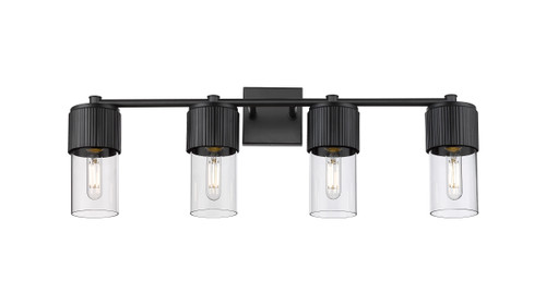 INNOVATIONS 428-4W-BK-G428-7CL Bolivar 4 31 inch Bath Vanity Light Matte Black