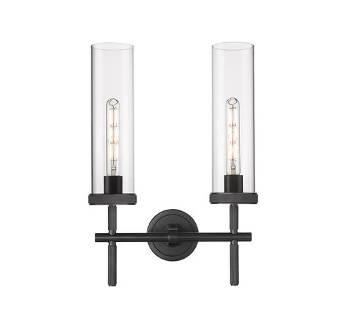 INNOVATIONS 471-2W-BK-G471-12CL Lincoln 2 13.875 inch Bath Vanity Light Matte Black