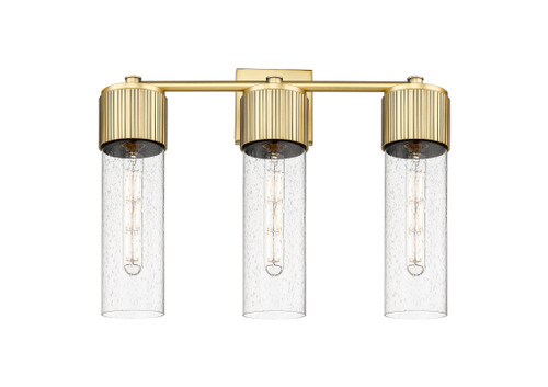 INNOVATIONS 428-3W-BB-G428-12SDY Bolivar 3 20.5 inch Bath Vanity Light Brushed Brass INNOVATIONS 428-3W-BB-G428-12SDY Bolivar 3 20.5 inch Bath Vanity Light Brushed Brass