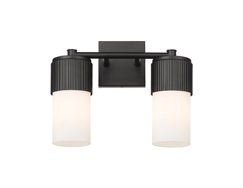 INNOVATIONS 428-2W-BK-G428-7WH Bolivar 2 14 inch Bath Vanity Light Matte Black
