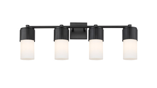 INNOVATIONS 428-4W-BK-G428-7WH Bolivar 4 31 inch Bath Vanity Light Matte Black
