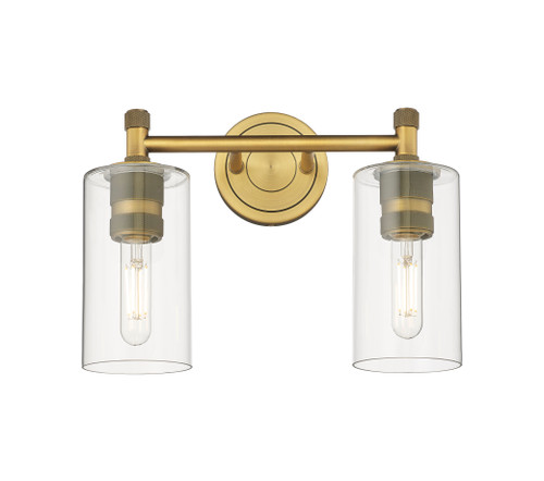 INNOVATIONS 434-2W-BB-G434-7CL Crown Point 2 13.875 inch Bath Vanity Light Brushed Brass