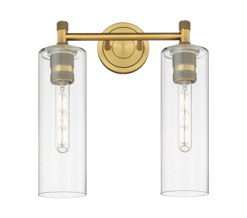 INNOVATIONS 434-2W-BB-G434-12CL Crown Point 2 13.875 inch Bath Vanity Light Brushed Brass